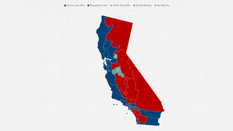 Map: California Republican Primary, Current Polling by Region