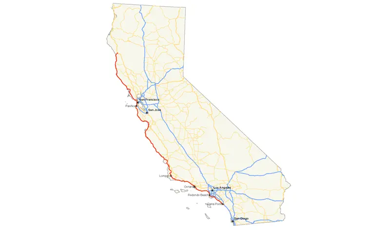 Map: California State Route 1 Map