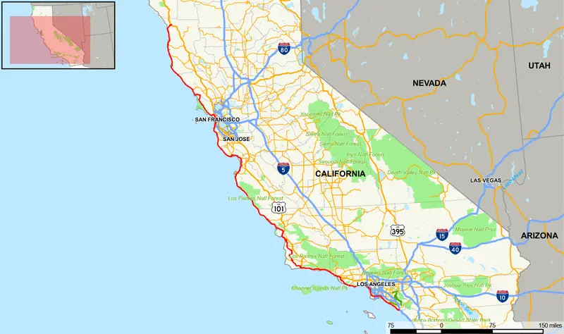 Map: California State Route 1 Map