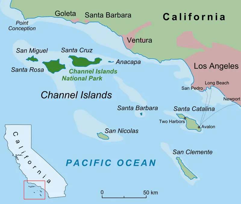 Map: Californian Channel Islands Map En