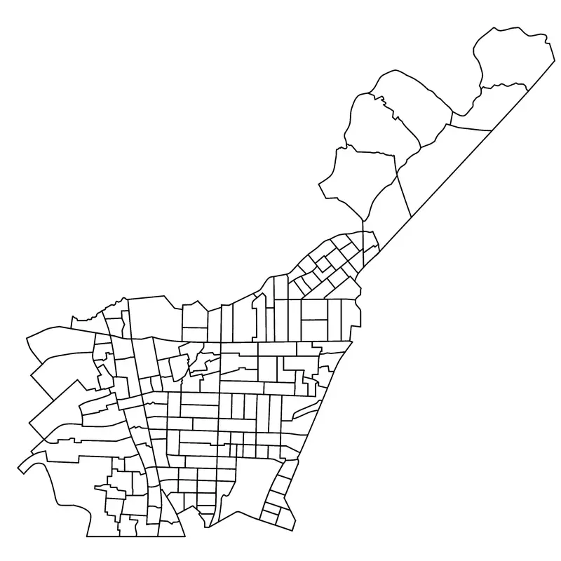 Map: Caloocan South Barangays Blank Map