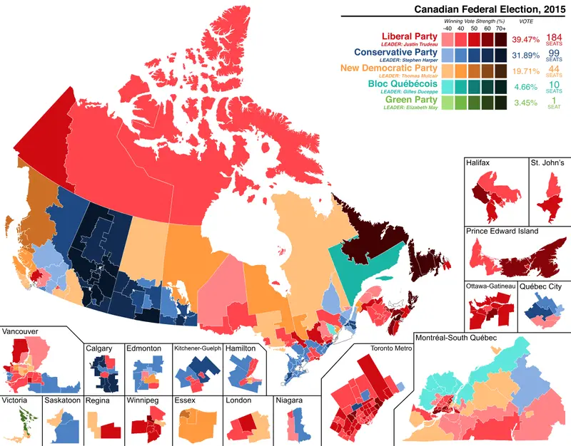 Map: Canada Election 2015 Results Map