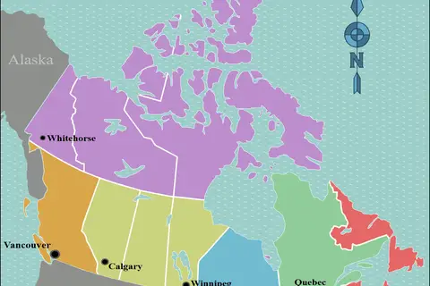 Map: Canada Regions Map