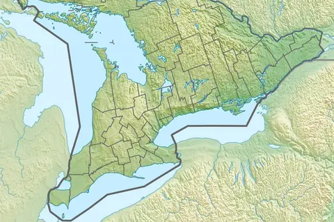 Map: Canada Southern Ontario Relief Location Map