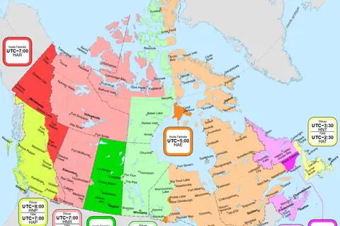 Map: Canada Time Zone Map Fr