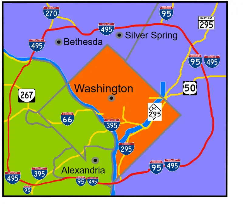 Map: Capital Beltway Map Color