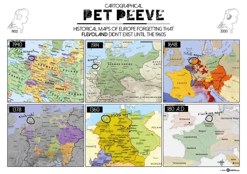 Map: Cartographical Pet Peeve: historical maps of Europe forgetting that Flevoland didn’t exist until the 1960s