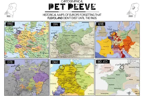 Map: Cartographical Pet Peeve: historical maps of Europe forgetting that Flevoland didn’t exist until the 1960s