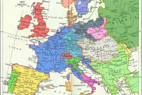 Map: Central Europe 1810. Europe under Napoleon