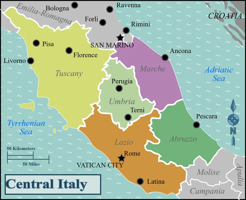 Map: Central Italy Wv Map