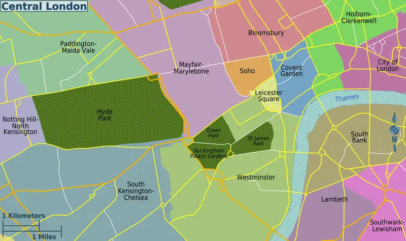 Map: Central London Districts Map