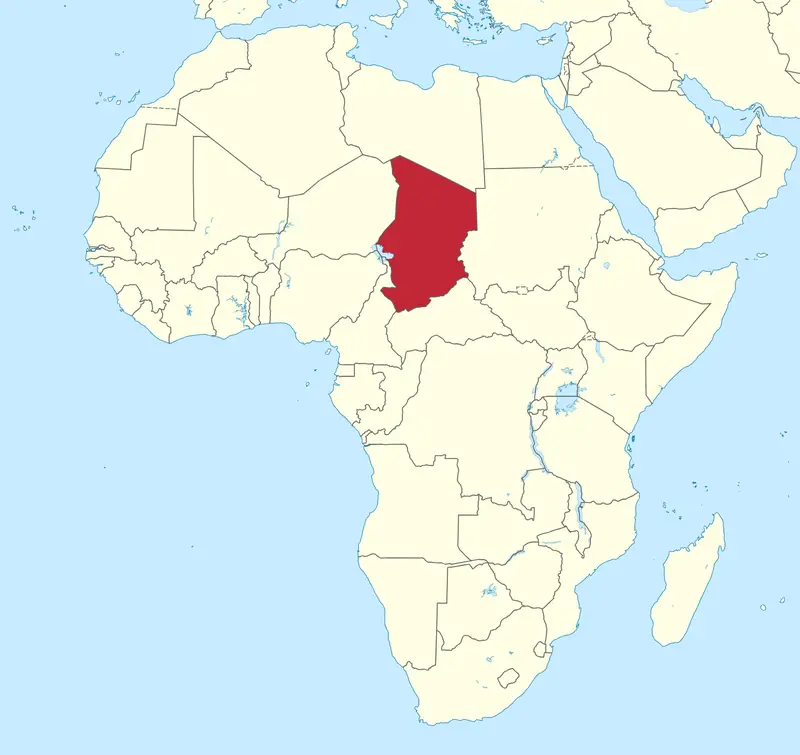 Map: Chad in Africa Mini Map Rivers