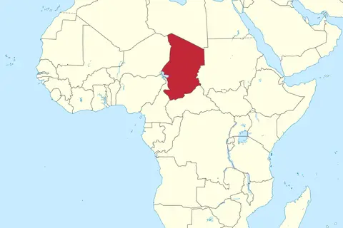 Map: Chad in Africa Mini Map Rivers