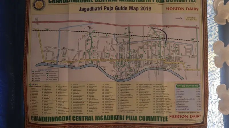 Map: Chandanagar Jagadhatri Puja Route Map