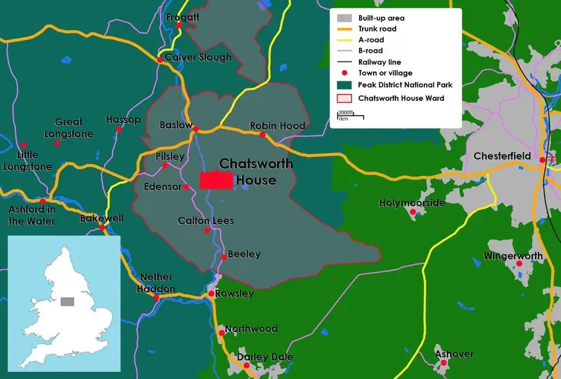 Map: Chatsworth House Surrounding Area Map
