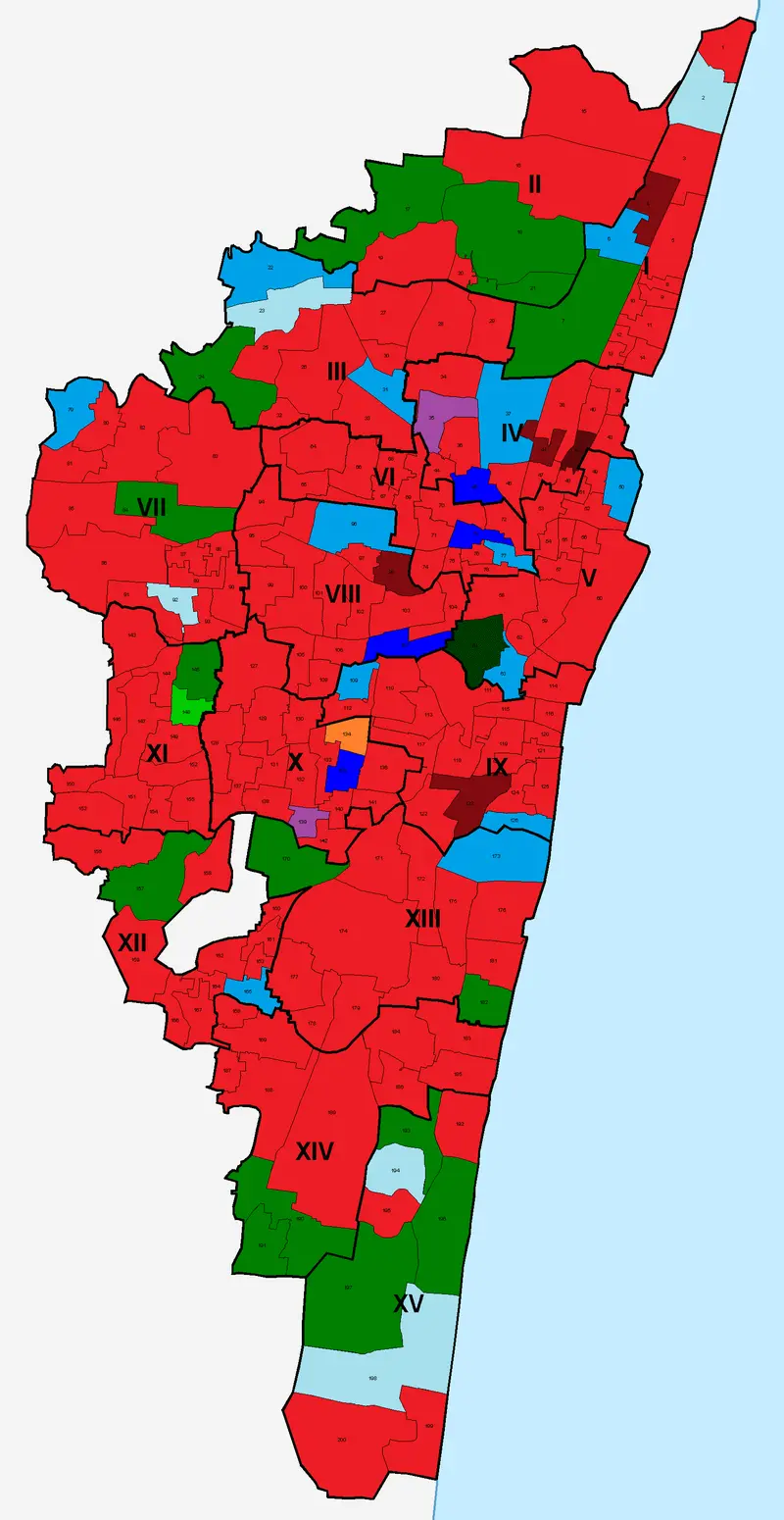 Map: Chennai Corporation Election 2022 Map