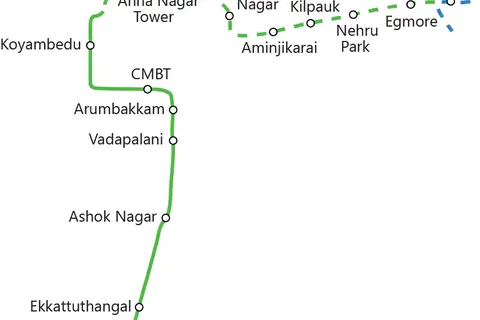 Map: Chennai Metro Map Green Line