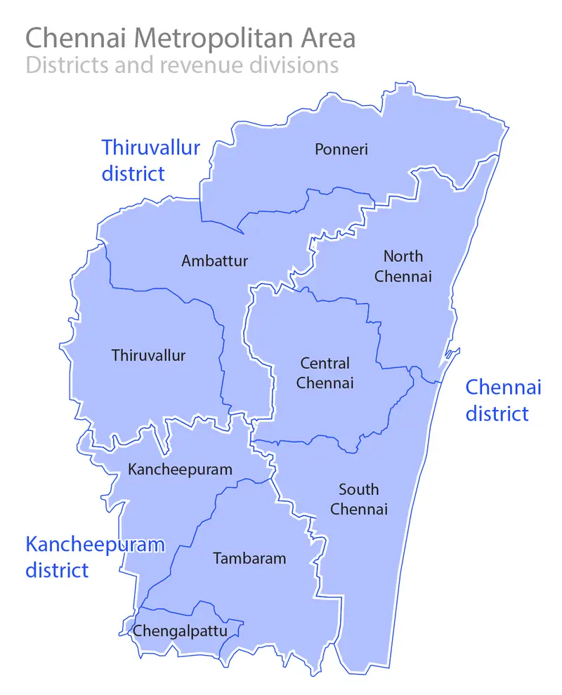 Map: Chennai Revenue Divisions Map