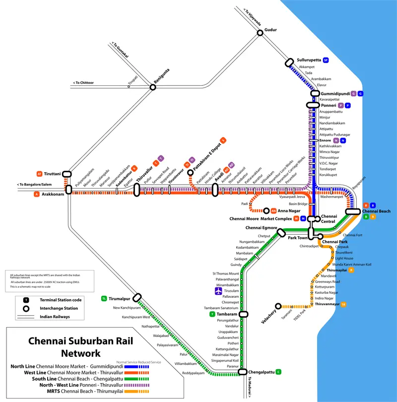 Map: Chennai Suburban Rail Map