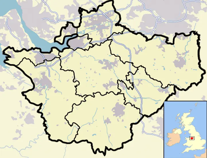 Map: Cheshire Outline Map with Uk