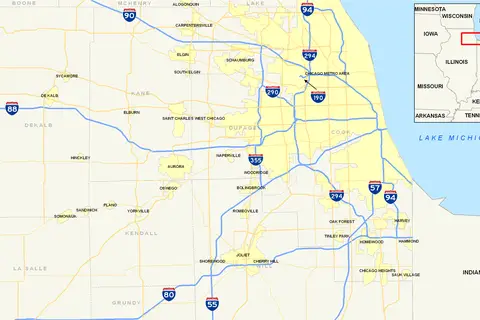 Map: Chicago Interstates Map