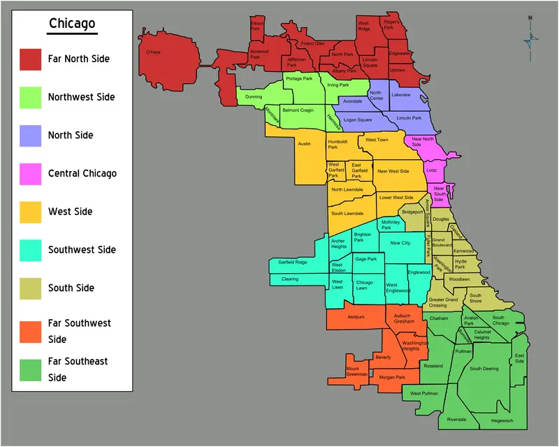 Map: Chicago Neighborhoods Map