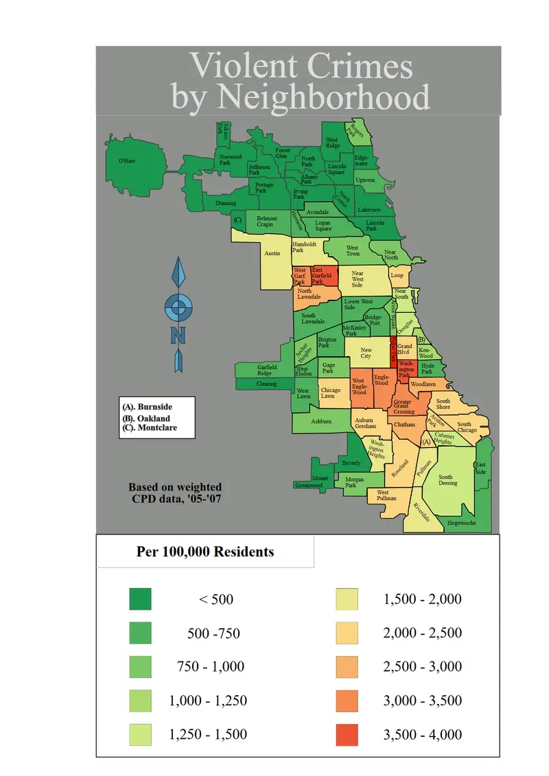 Map: Chicago Violent Crime Map Weighted