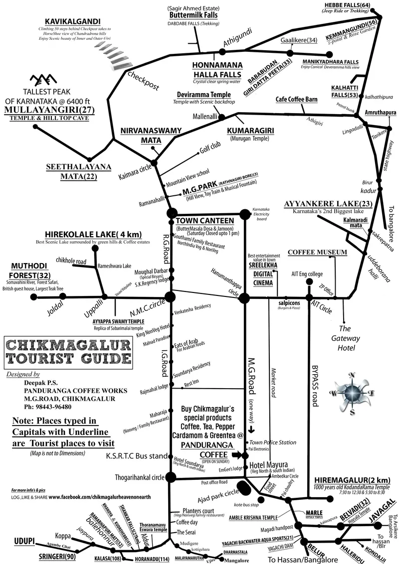 Map: Chikmagalur Tourist Map