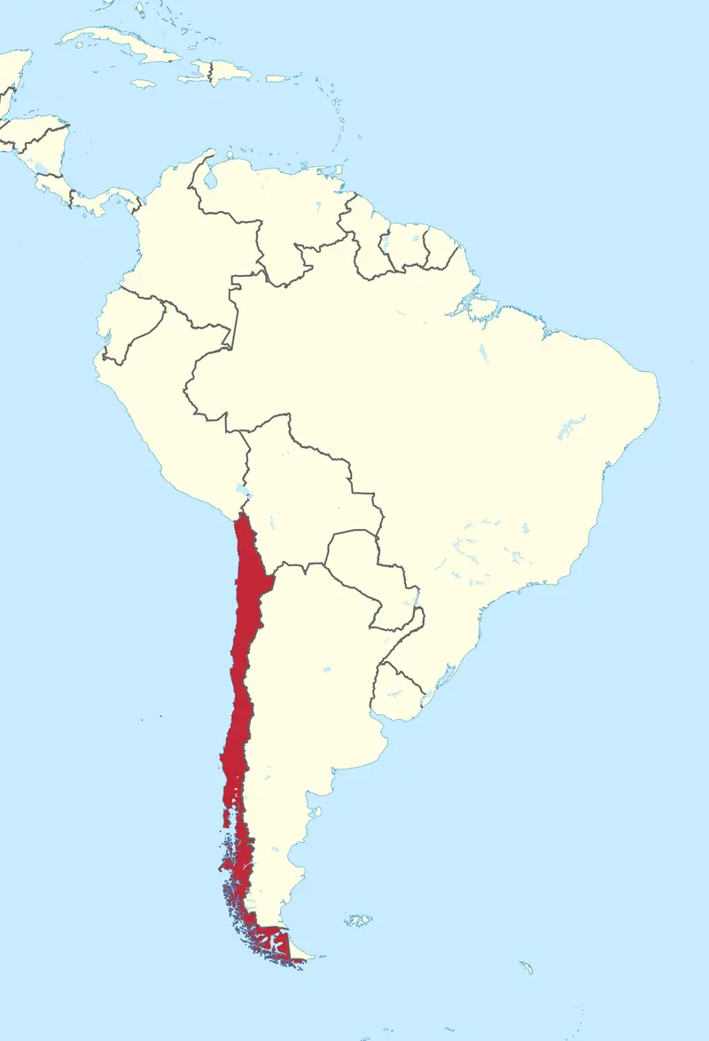 Map: Chile in South America Mini Map Rivers
