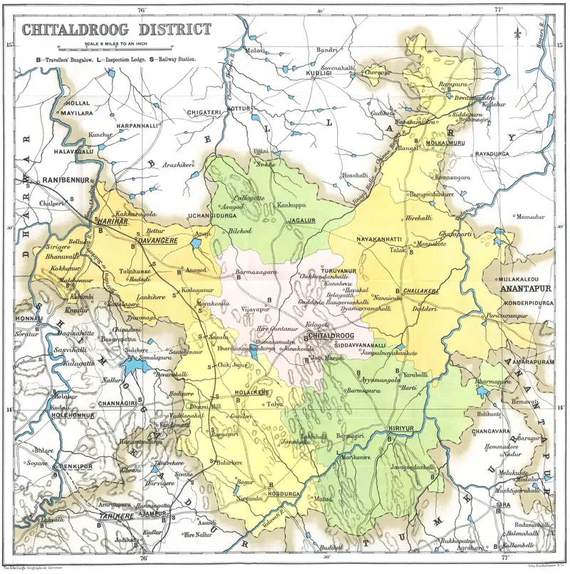 Map: Chitradurga Gazetteer Map 1897