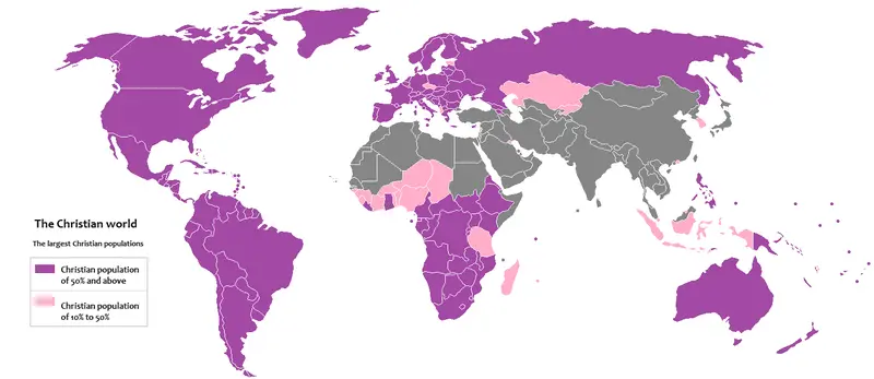 Map: Christian World Map