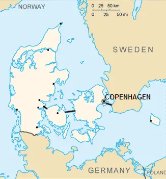Map: Cia Denmark Map Copenhagen