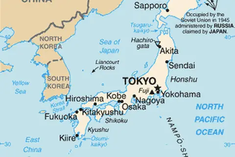 Map: Cia Japan Map Marked for Approx Limits of Okinawa Prefecture