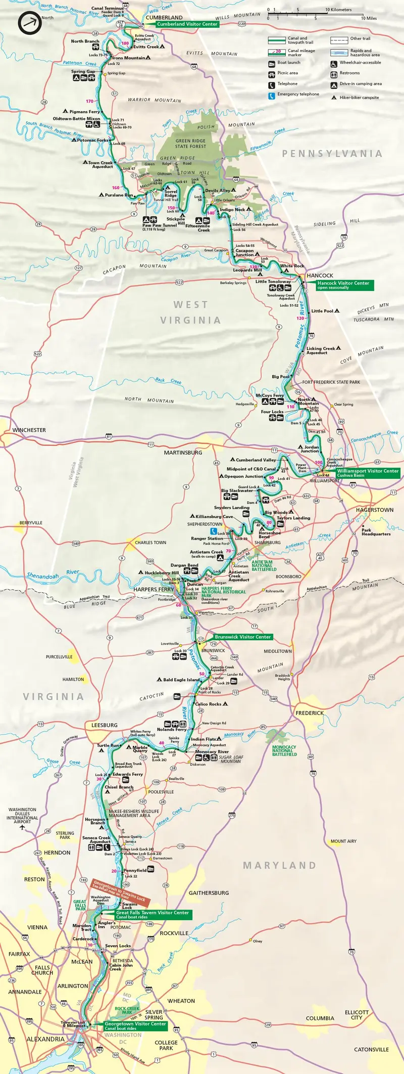 Map: Co Canal Nhp Trail Map