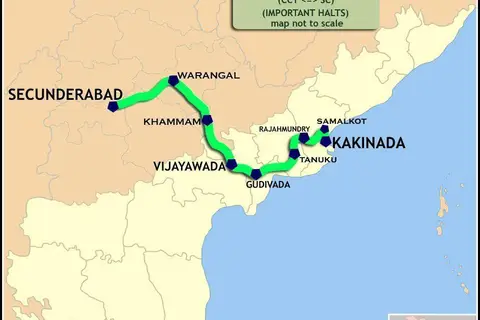 Map: Cocanada Ac Express Kakinada Secunderabad Route Map