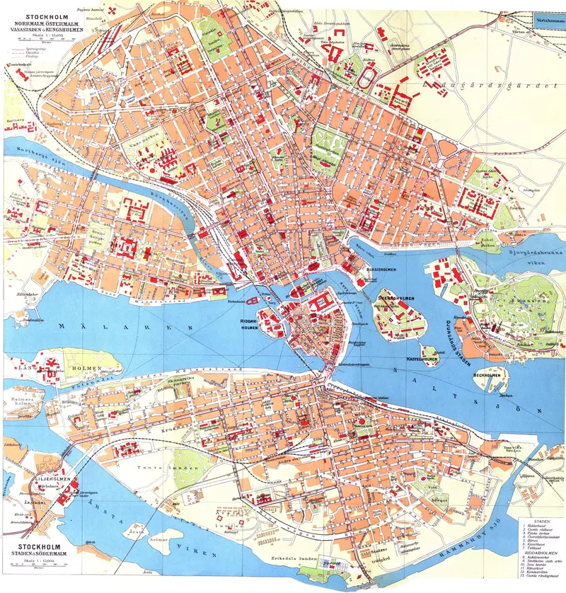 Map: Cohrs Atlas Ver Sverige Stockholm Map