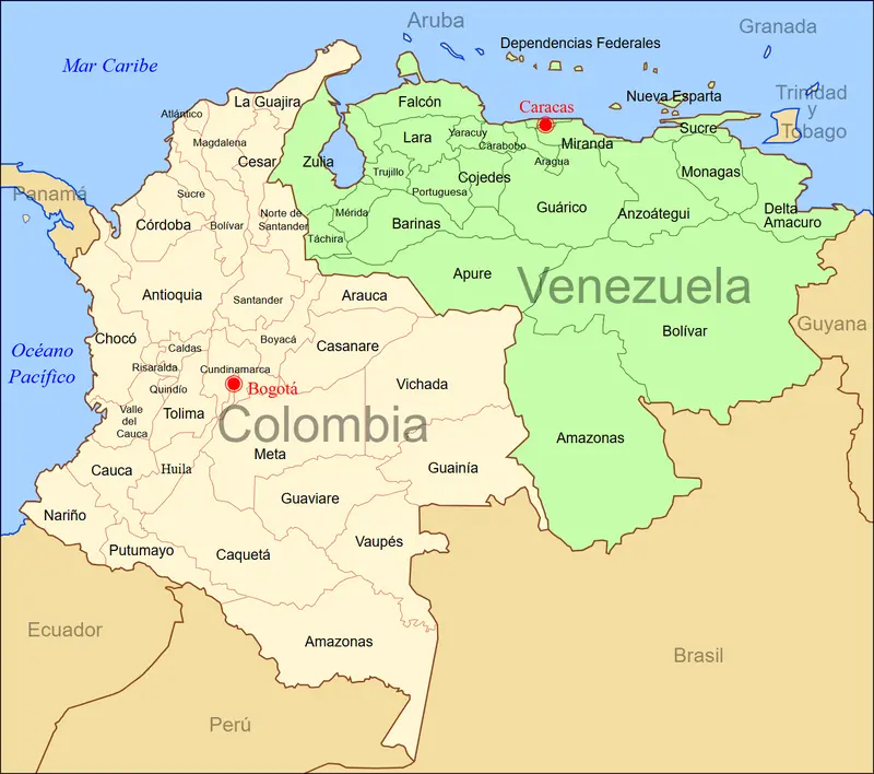 Map: Colombia Venezuela Map