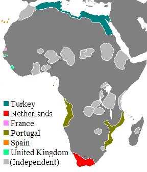 Map: Colonial Africa 1800 Map
