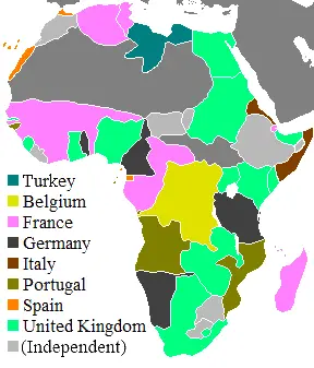 Map: Colonial Africa 1900 Map