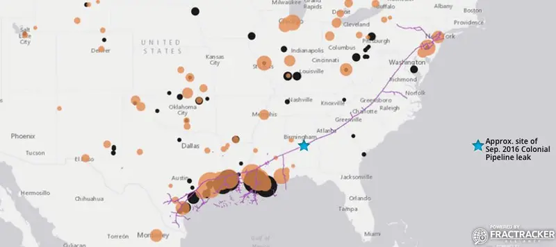 Map: Colonial Pipeline Delivery Map – Which currently has a leak