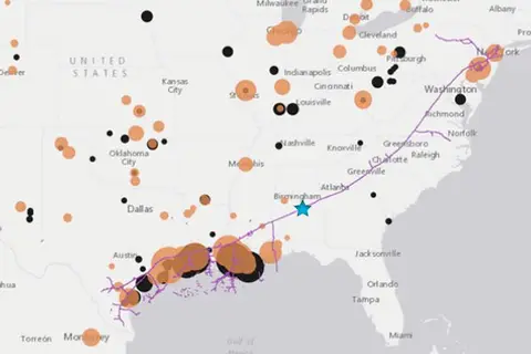 Map: Colonial Pipeline Delivery Map – Which currently has a leak