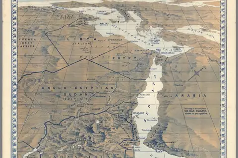Map: Color Relief Map of Abyssinia (Ethiopia) and War Zone: specially drawn for the Daily Herald. by S.J. Turner in 1938
