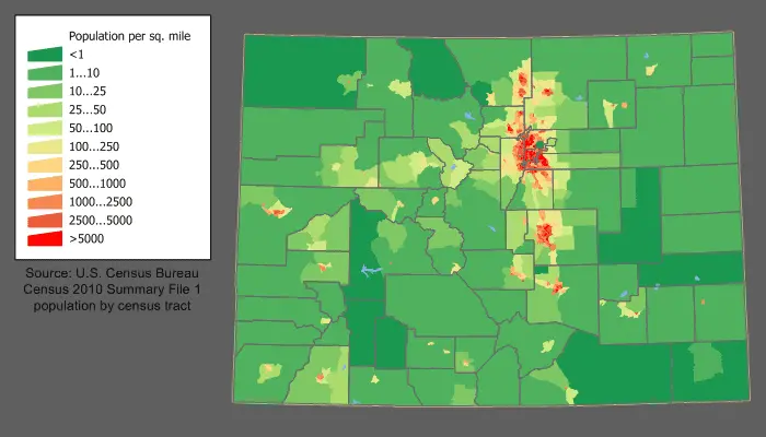Map: Colorado Population Map