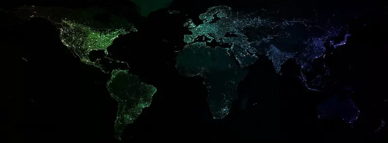Map: Colorful Earth at Night Map
