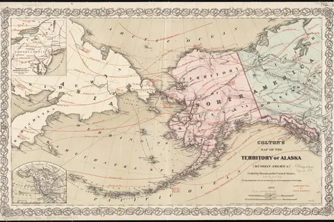 Map: Coltons Map of the Territory of Alaska Russian America Ceded by Russia to the United States 13972186306
