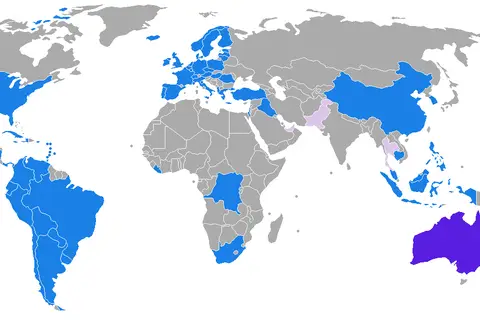 Map: Commonwealth of Australia Map of Extradition Treaties by Country