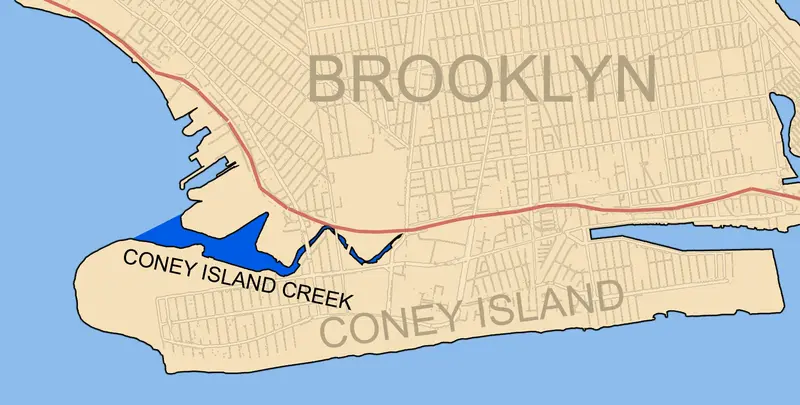 Map: Coney Island Creek Brooklyn Ny Map
