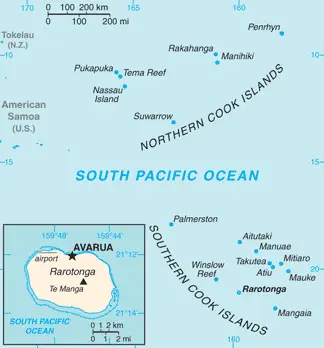 Map: Cook Islands New Zealand Map