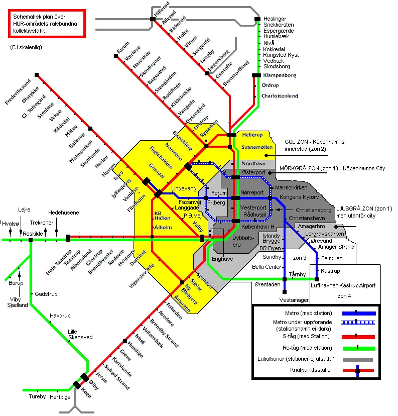 Map: Copenhagen Urbanrailsystem Map