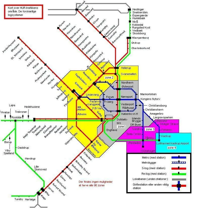 Map: Copenhagen Urbanrailsystem Map Dk